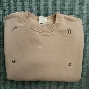 Taylor Swift Beige Sweatshirt Tortured Poets Dept. Theme Size M by Mojo Provo